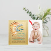 Invitation Boho Birthday Party Tribal (Debout devant)