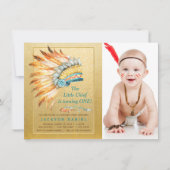Invitation Boho Birthday Party Tribal (Devant)