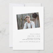 Invitation Boho Black & White Modern 2 Photo Graduation (Dos)