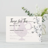 Invitation Boho Black White Orchid Temps pour la mariée de th (Debout devant)