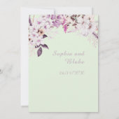 Invitation Boho Blanc Floral Hiver Vert clair Mariage (Dos)