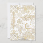Invitation Boho Blanc Or Plumes Florales Dreamcatcher (Dos)