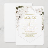 Invitation Boho blanc pour mariage (Devant / Derrière)