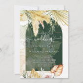 Invitation BOHO Blé Pampas Grass Mariage (Devant)