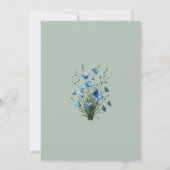Invitation Boho bleu Fleur sauvage répétition et dîner Mariag (Dos)