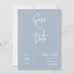 Invitation Boho bleu foncé minimal moderne Enregistrer la pho