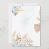 Invitation Boho bleu, on peut attendre Baby shower (Dos)