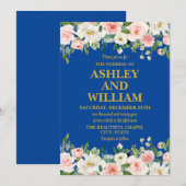 Invitation Boho bleu rose et or Boho Mariage de verdure bohèm (Devant / Derrière)
