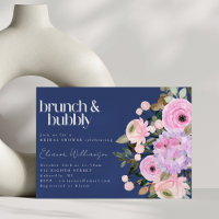 Boho bleu rose violet Brunch Floral Bubbly Douche