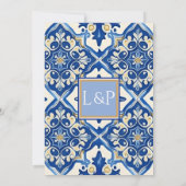 Invitation Boho Bliss : Cérémonie de mariage chic sur carreau (Dos)