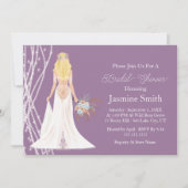 Invitation Boho Blonde Épouse de cheveux avec Fête des mariée (Devant)