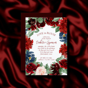 Invitation Boho Bloom   Élégant Fiançailles de couronnes flor