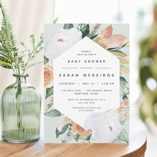Invitation Boho Blooms   Baby shower Floral moderne