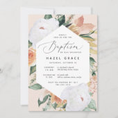 Invitation Boho Blooms | Baptême floral moderne (Devant)