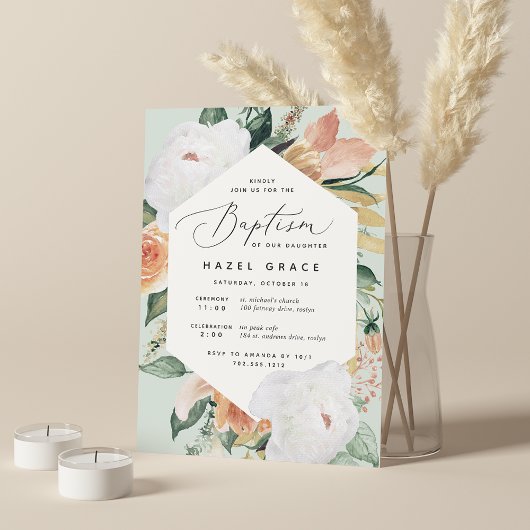 Invitation Boho Blooms | Baptême floral moderne