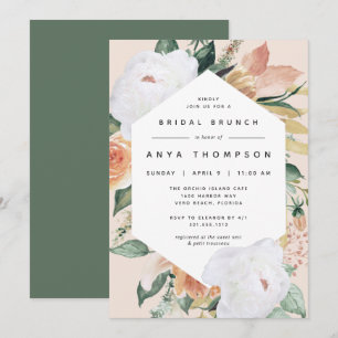 Invitation Boho Blooms Brunch Fête des mariées florale mode