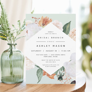 Invitation Boho Blooms Brunch Fête des mariées florale mode