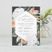 Invitation Boho Blooms | Confirmation florale moderne (Debout devant)
