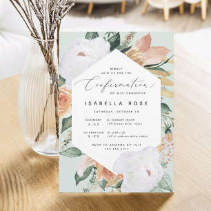 Invitation Boho Blooms Confirmation florale moderne