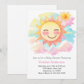Invitation Boho Blooms dans Sunshine Girl Baby shower (Devant / Derrière)
