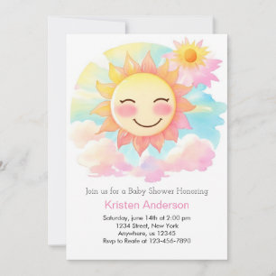 Invitation Boho Blooms dans Sunshine Girl Baby shower