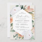 Invitation Boho Blooms | Dédication florale moderne pour bébé (Devant)