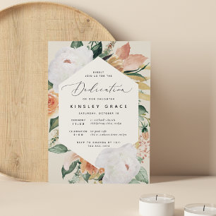 Invitation Boho Blooms Dédication florale moderne pour bébé