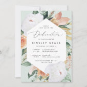 Invitation Boho Blooms | Dédication florale moderne pour bébé (Devant)