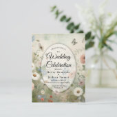 Invitation Boho Blooms et Vintage Vows Mariage (Debout devant)