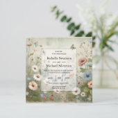 Invitation Boho Blooms et Vintage Vows Mariage (Debout devant)