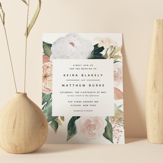 Invitation Boho Blooms | Mariage floral moderne