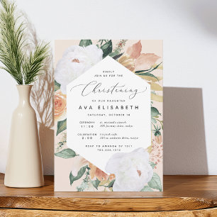 Invitation Boho Blooms   Moderne Floral Christening