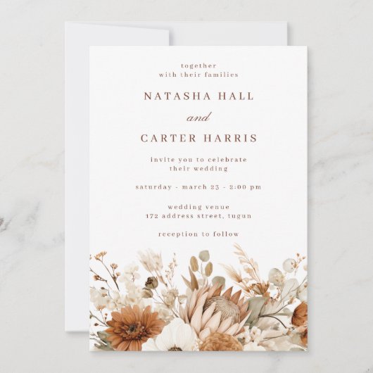 Invitation Boho Blooms Wedding (Devant)