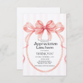 Invitation Boho blue  Bow appreciation party grateful party  (Devant / Derrière)