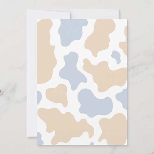 Invitation Boho Blue Bow Highland Cow Baby shower (Dos)