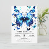Invitation Boho Blue Butterfly Boy (Debout devant)