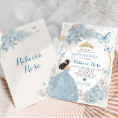 Invitation Boho Blue Butterfly Mexicaine Princesa Quinceañera