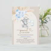 Invitation Boho Blue Floral Arch Petit Baby shower d'arachide (Debout devant)