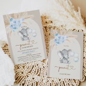 Invitation Boho Blue Floral Arch Petit Baby shower d'arachide
