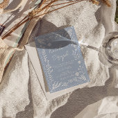 Invitation Boho Blue Floral Botanical All In One Wedding