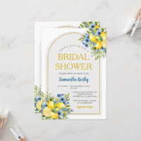 Boho Blue Floral Citrus Lemonade Fête des mariées