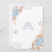 Invitation Boho Blue Floral Hot Air Baby shower (Dos)