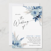 Invitation Boho Blue Floral Mariage (Devant)
