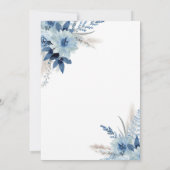 Invitation Boho Blue Floral Mariage (Dos)