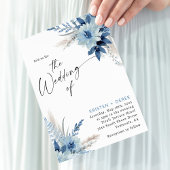 Invitation Boho Blue Floral Mariage