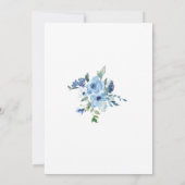 Invitation Boho Blue Flowers aquarelle brunch d'anniversaire (Dos)