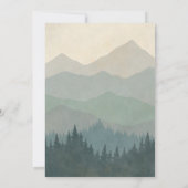 Invitation Boho Blue Forest Mountains Retro Wedding  (Dos)