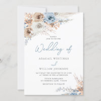 Boho Blue II : Dusty Blue & White Flowers Mariage