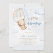 Invitation Boho Blue Laissez l'aventure commencer garçon baby (Devant)
