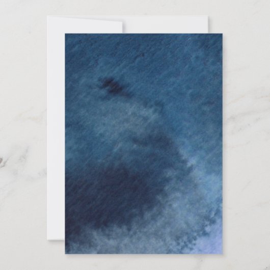 Invitation Boho Blue Navy Aquarelle Mariage (Dos)